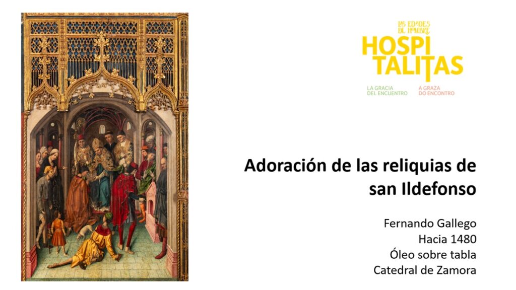 Adoración de las Reliquias de San Ildefonso, de Fernando Gallego, pieza que se podrá ver en Villafranca del Bierzo en Hospitalitas